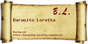 Barasits Loretta névjegykártya